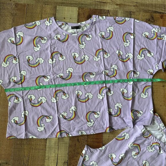 ASOS Rainbow Cloud Pajama Set Womens Loungewear Short Sleeve Top & leggings - Picture 3 of 10